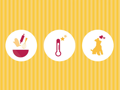 Icon Set icons petpartners red stripes treatsandsweets yellow