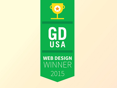 American Web Design Award Winner award badge gdusa green ribbon trophy web design winner