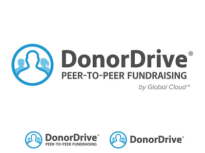 DonorDrive Peer-to-Peer Fundraising blue branding circle donordrive fundraising group logo peer to peer software