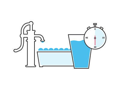 Water blue icons illustration timer water