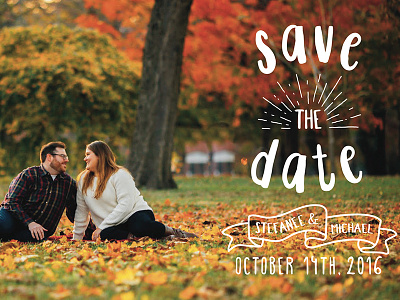 Save the Date banner date engaged photography ribbon rustic save the date typography wedding