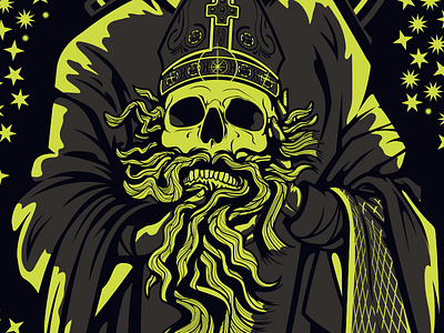 Shirt Art Dribble Preview first illustrator neon psychadelic skull