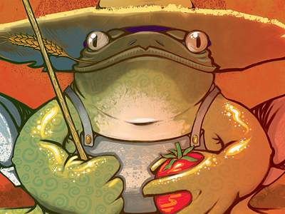 Farmer Frog digital illustration illustration texture