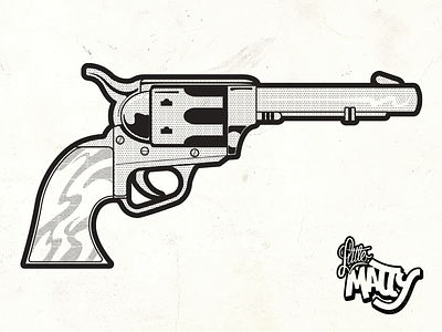 Pistol black halftone halloween illustration illustrator spot vector white