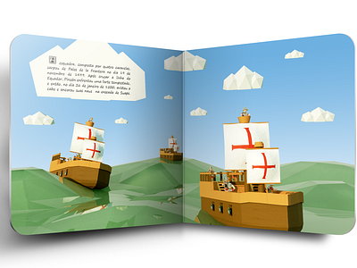 Discovery of America - Children's book #6 3d 3d art book children childrens book design editorial game art history illustration kids low poly magazine