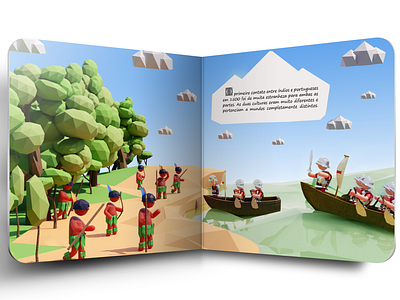 Discovery of America - Children's book #7 3d 3d art blender book childrens book childrens illustration design editorial game art illustration kids kids book low poly lowpoly magazine render