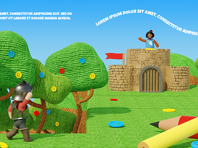 Craft Knight - 3D Illustration 3d 3d art blender children design editorial game art graphic illustration kids render web