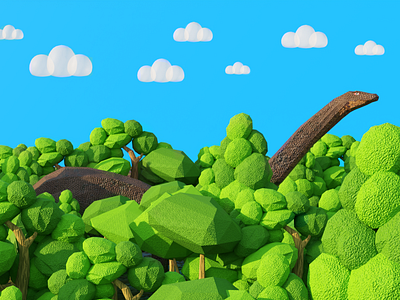 Dinosaur Life - 3D Illustration