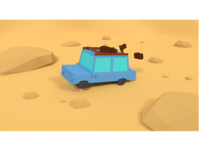 How To Trip #1 - 3D Illustration 3d 3d art car design illustration low poly