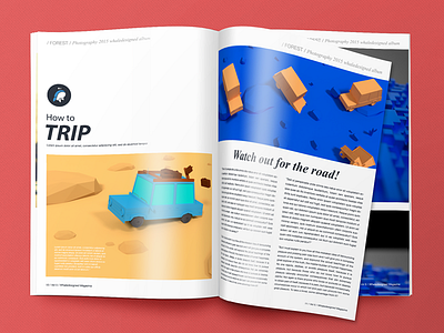 How To Trip - Magazine 3d 3d art blender design editorial illustration low poly render