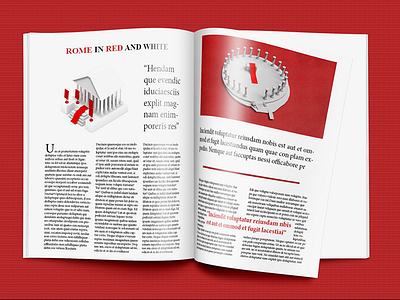 Rome in red and white Magazine - Study #5 3d blender editorial illustration low poly magazine print render