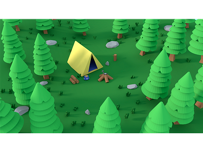 Low Poly Camping 3d blender camping illustration isometric low poly render