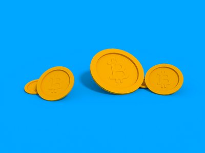 Bitcoins - 3D Illustration 3d blender illustration isometric low poly render room