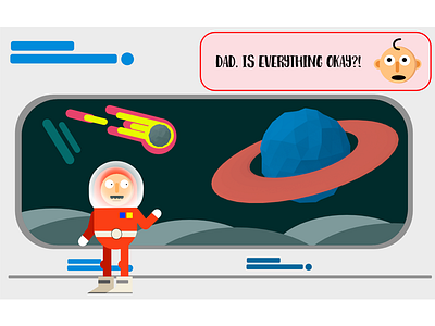 Daddy Lost in Space - Children's book (Illustration) #2 book children design flat illustration low poly