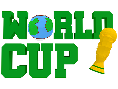 World Cup 2018 - 3D Illustration 3d blender cup illustration low poly render world