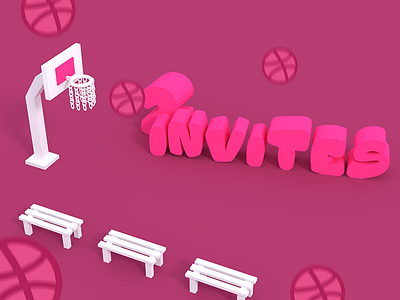 2 Invites - Dribbble 3d 3d art blender dribbble game art illustration invitation invite isometric low poly render