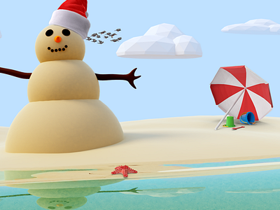 Merry Christmas 3d 3d art blender game art illustration low poly lowpoly render