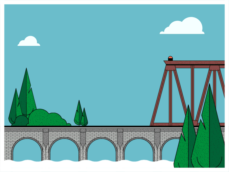 Train adobe after effects bridge cargo illustrator train
