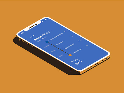 Iphone X 3d blue illustration iphone iphone x isometric negative space ui ux yellow