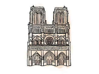 Cathédrale Notre-Dame flat illustration notredame procreate procreateapp vector