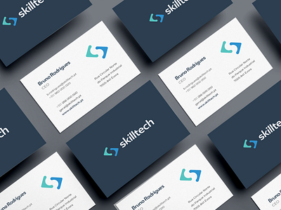 Skilltech Business Cards branding business business card business card design card card design design logo tech typography vector
