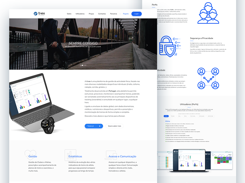 ti-ex website shot calendar dashboard activity platform tracking mac icon web website white blue tiex