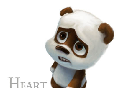 Heart Break character design digital art illustration panda