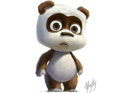 Surprised / Shocked character design digital art illustration panda shocked surprised