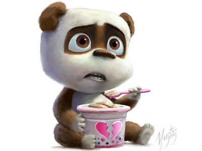 Heart Breeak character design digital art heart breeak illustration panda