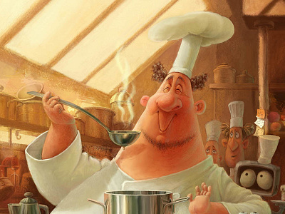 Anyone Can Cook aroma character design chef cook cuisine food illustration kvantik restaurant spoon taste
