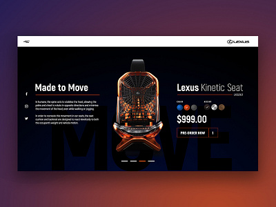 Lexus Prototype Project Ecommerce akrobat dark ecommerce lexus orange product page ui design