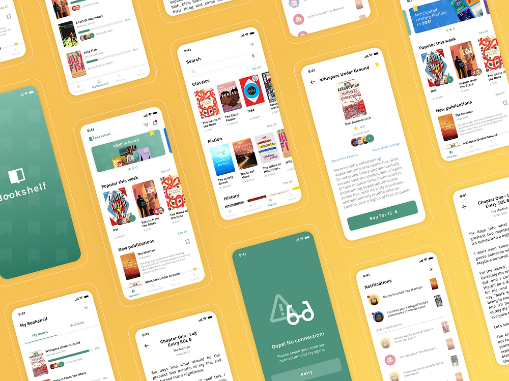 Bookshelf Reading App by Alicja Gancarz for Softnauts on Dribbble