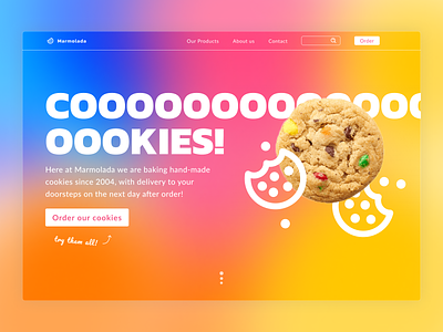Cookies website colorful cookies cta gradient gradients header landingpage neon web website website design