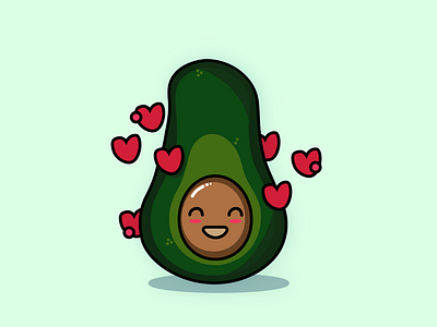 food of the week - avocado 🥑 adobe illustrator avocado icon icons illustration logo