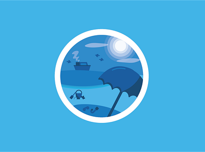 Seaside adobe illustrator blue design icon illustration illustrator sea vector