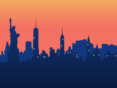 NYC Sunset Skyline by Daphne Lin on Dribbble