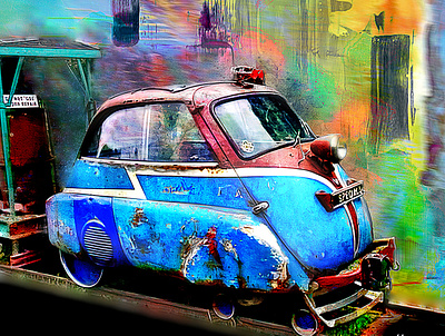 BMW Isetta en locomotive