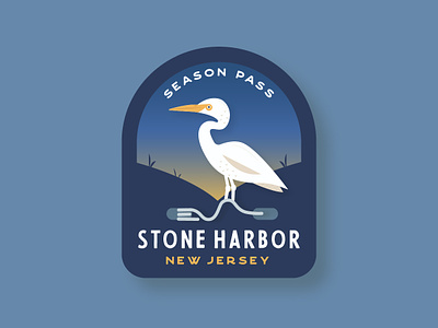 Stone Harbor Beach Tag badge design beach bar beach tag bird illustration illustrator jersey cape jersey shore new jersey vector art