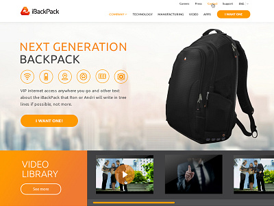 Ibackpack website backpack features landing web website