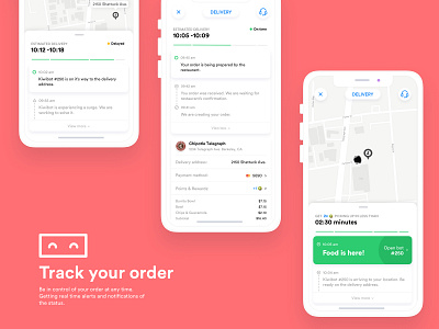 Track your order delivery food order robot track tracking
