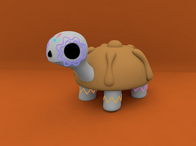 tortuga de muerto 3d 3d art characterdesign cinema4d dayofthedead food halloween pan pandemuerto render turtle