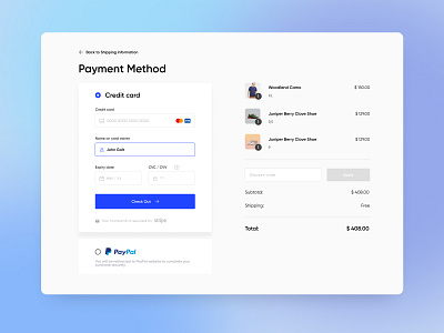 Daily UI 002. Credit Card Checkout