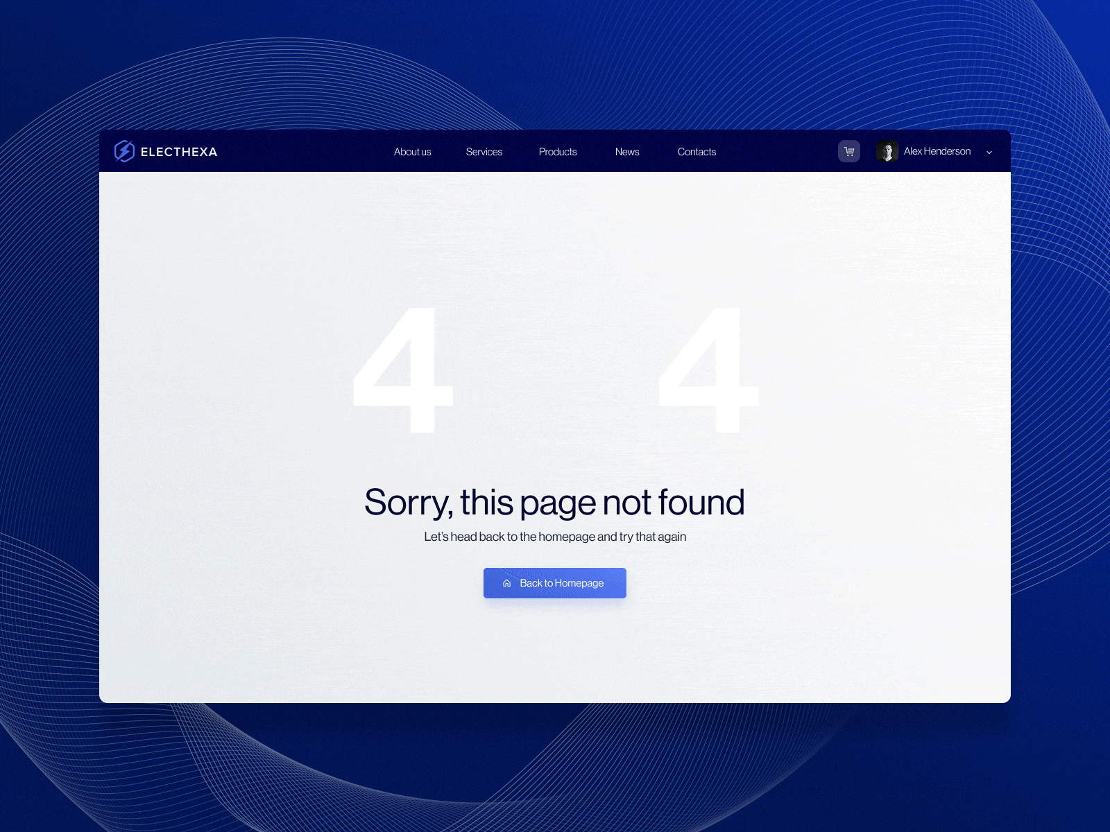 404 Page for DailyUI 008 404 animation counter cover dailyui desktop electricity ui webdesign