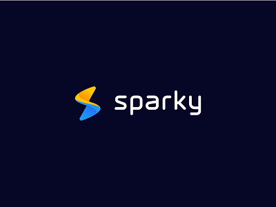 Sparky 3d abstract branding design direction flexible form gradient identity logo logotype mark rounded spark tech technology typography