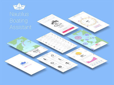 Naval Assistant UI Design app application design material design navigation ocean simple smooth ui user experience user interface ux