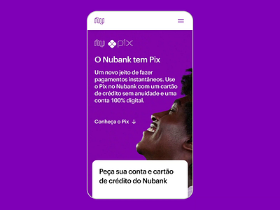 Nubank Pix website page bank banking brasil mobile motion nubank product product design purple roxinho ui ui design ux ux design video web website