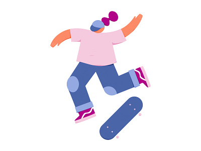skate! brasil editorial girl illustration skate sports texture vector vibrant