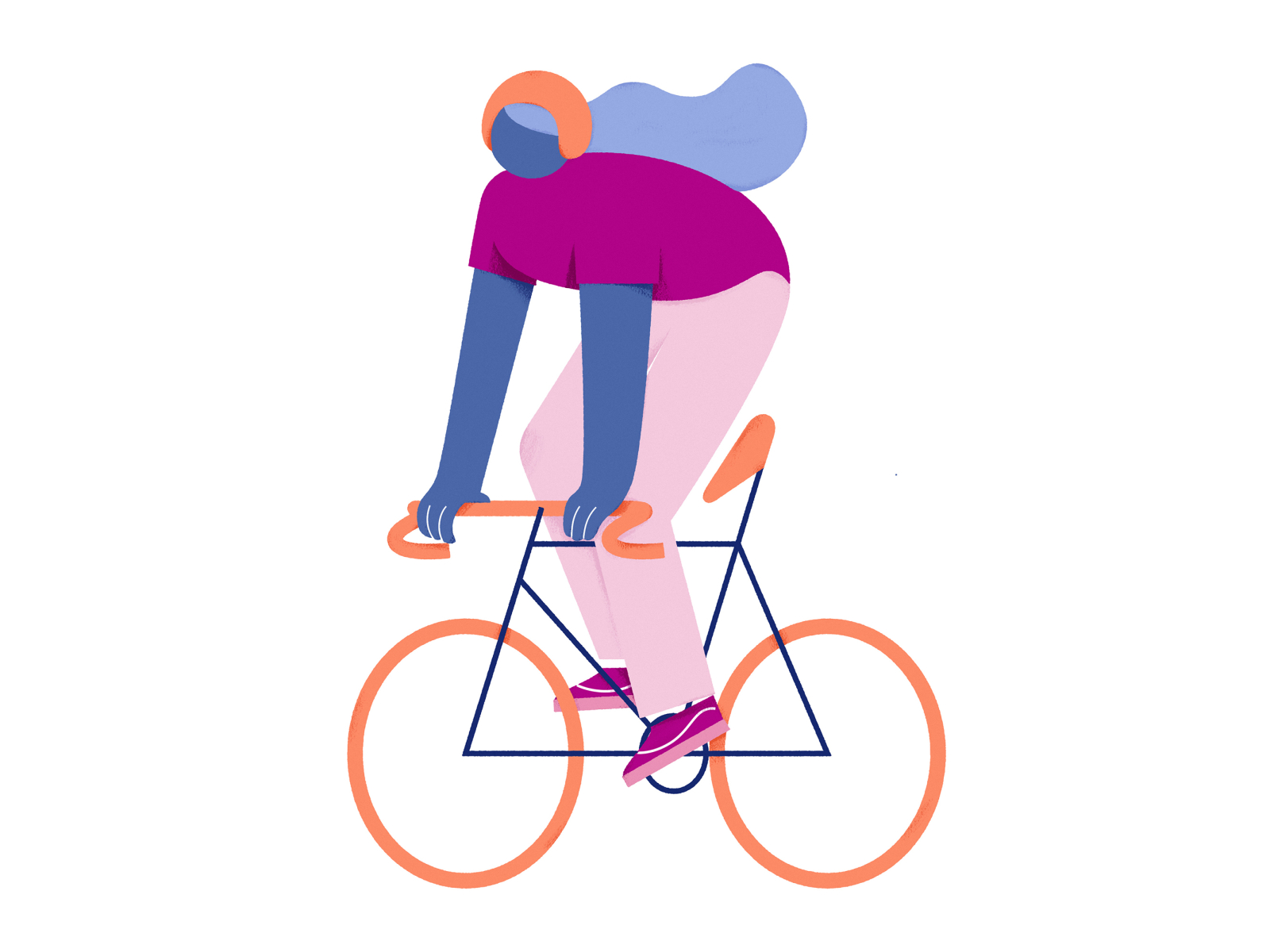 bike! brasil vibrant sports ride cycling bicycle bike girl vector illustration