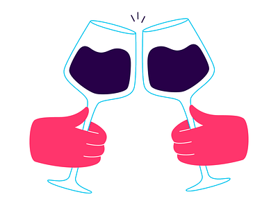 cheers! celebration cheers clink glass illustration toast vector wine