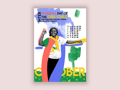 The calendar design 2018 the year of the Women calendar calendar design colorful design graphic design international october poster poster design women women rights